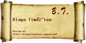 Blaga Timótea névjegykártya
